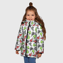 Куртка зимняя для девочки Кеды разноцветные поп арт, цвет: 3D-светло-серый — фото 2