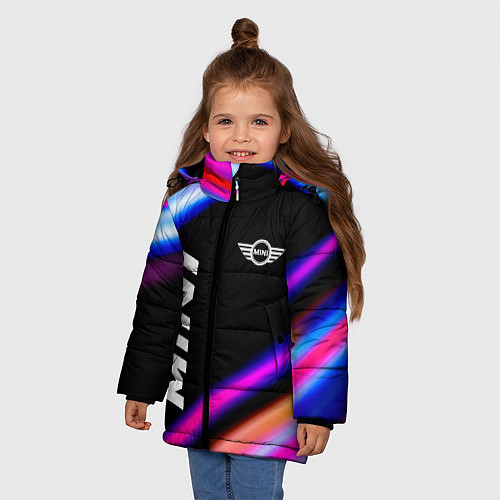 Зимняя куртка для девочки Mini speed lights / 3D-Черный – фото 3