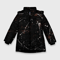 Куртка зимняя для девочки Малярные пятна, цвет: 3D-черный