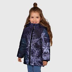 Куртка зимняя для девочки Снежинки макро фото, цвет: 3D-светло-серый — фото 2