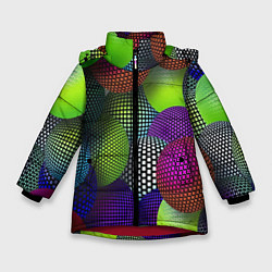 Зимняя куртка для девочки Трехмерные разноцветные шары