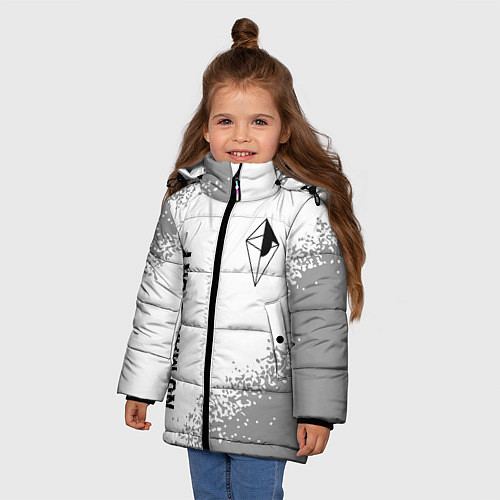 Зимняя куртка для девочки No Mans Sky glitch на светлом фоне: надпись, симво / 3D-Черный – фото 3