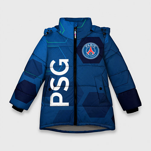 Зимняя куртка для девочки PSG абстракция / 3D-Светло-серый – фото 1