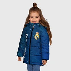 Куртка зимняя для девочки Real madrid голубая абстракция, цвет: 3D-черный — фото 2