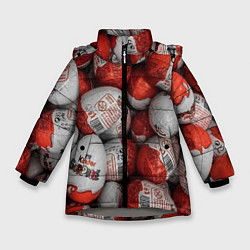 Куртка зимняя для девочки Фон из киндер сюрприз, цвет: 3D-светло-серый