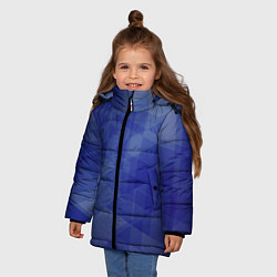 Куртка зимняя для девочки Абстрактные синие прямоугольные фигуры, цвет: 3D-красный — фото 2