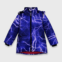 Куртка зимняя для девочки Многочисленные молнии, цвет: 3D-красный