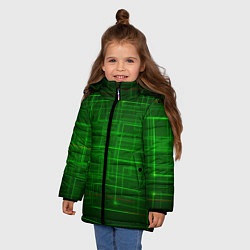 Куртка зимняя для девочки Нейросеть - текстура, цвет: 3D-черный — фото 2