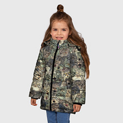 Куртка зимняя для девочки Мануловый камуфляж, цвет: 3D-красный — фото 2