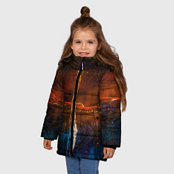 Куртка зимняя для девочки Тени, блёстки и краски во тьме, цвет: 3D-светло-серый — фото 2