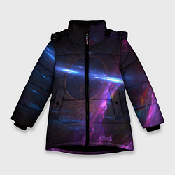 Зимняя куртка для девочки Принт Deep космос