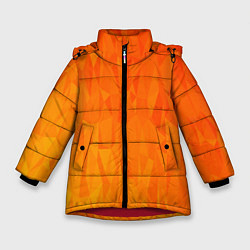 Куртка зимняя для девочки Абстрактно-огненный узор, цвет: 3D-красный