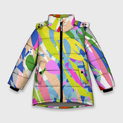 Зимняя куртка для девочки Краски лета абстракция