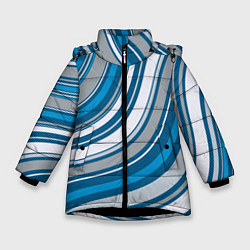 Зимняя куртка для девочки Волнистые полосы - текстура