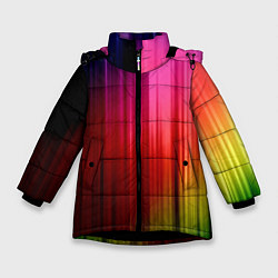 Куртка зимняя для девочки Цветной спектр, цвет: 3D-черный