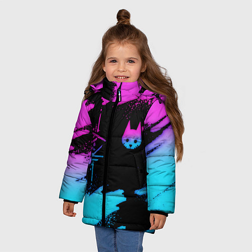 Зимняя куртка для девочки Stray neon / 3D-Черный – фото 3
