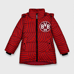 Куртка зимняя для девочки Borussia отпечатки, цвет: 3D-красный