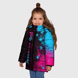 Куртка зимняя для девочки Juventus - neon gradient: по-вертикали, цвет: 3D-черный — фото 2