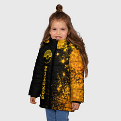 Куртка зимняя для девочки Pokemon - gold gradient: по-вертикали, цвет: 3D-черный — фото 2