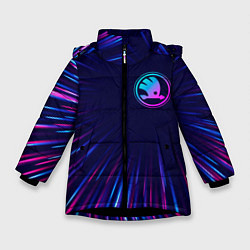 Зимняя куртка для девочки Skoda neon speed lines