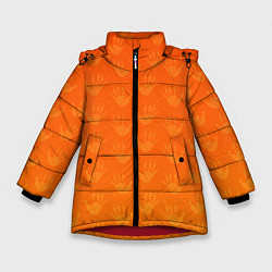 Зимняя куртка для девочки Лапки опоссума оранжевые