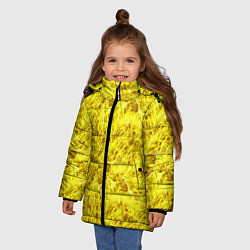 Куртка зимняя для девочки Жёлтый лёд - текстура, цвет: 3D-красный — фото 2