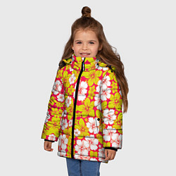 Куртка зимняя для девочки Hawaiian kaleidoscope, цвет: 3D-светло-серый — фото 2