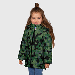 Куртка зимняя для девочки Камуфляж WW2 Tropics Verdant, цвет: 3D-черный — фото 2