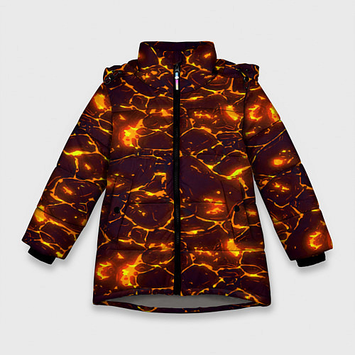 Зимняя куртка для девочки Раскалённый камуфляж / 3D-Светло-серый – фото 1