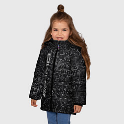 Куртка зимняя для девочки AMG - pattern - minimalism, цвет: 3D-светло-серый — фото 2