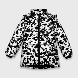 Куртка зимняя для девочки Камуфляж Cowskin мелкий, цвет: 3D-черный