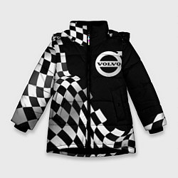 Куртка зимняя для девочки Volvo racing flag, цвет: 3D-черный