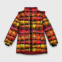 Зимняя куртка для девочки Неоновый геометрический узор