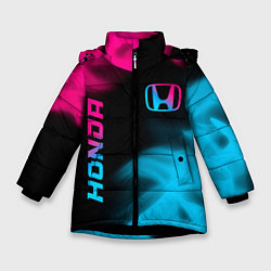 Зимняя куртка для девочки Honda - neon gradient: надпись, символ