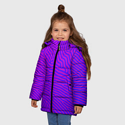 Куртка зимняя для девочки Фиолетовые линии, цвет: 3D-красный — фото 2