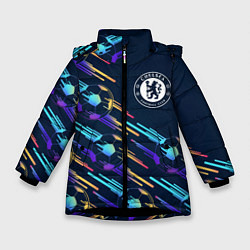 Куртка зимняя для девочки Chelsea градиентные мячи, цвет: 3D-черный