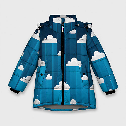 Зимняя куртка для девочки Night clouds / 3D-Светло-серый – фото 1