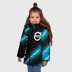 Куртка зимняя для девочки Volvo неоновые лампы, цвет: 3D-черный — фото 2