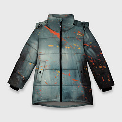 Зимняя куртка для девочки Абстрактное множество костюмов в тумане и краски