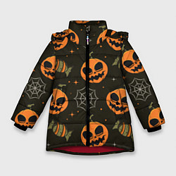 Зимняя куртка для девочки Хэллоуин тыквы