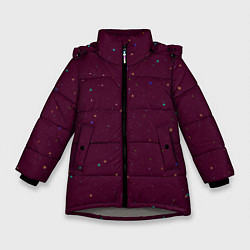 Куртка зимняя для девочки Абстракция звёздные мечты, цвет: 3D-светло-серый