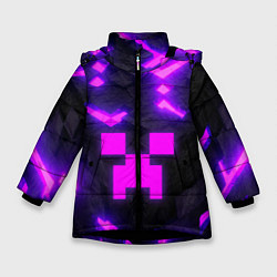 Куртка зимняя для девочки Майнкрафт розовый, цвет: 3D-черный