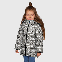 Куртка зимняя для девочки Кролики пятнистые, цвет: 3D-черный — фото 2