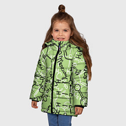 Куртка зимняя для девочки Химия в хаосе, цвет: 3D-черный — фото 2