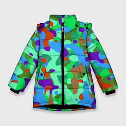 Куртка зимняя для девочки Абстракция цвета, цвет: 3D-черный