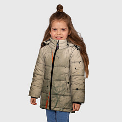 Куртка зимняя для девочки Тёмное дерево, туман и краски, цвет: 3D-красный — фото 2