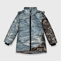 Куртка зимняя для девочки Море и гора, цвет: 3D-светло-серый