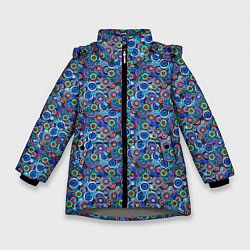 Зимняя куртка для девочки Паттерн из цветочных узоров
