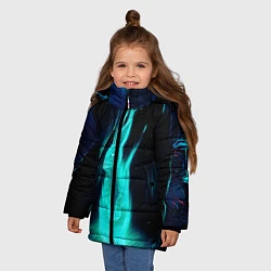 Куртка зимняя для девочки Водяной Кроль, цвет: 3D-черный — фото 2