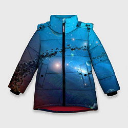 Куртка зимняя для девочки Бесконечное космическое пространство - Nasa, цвет: 3D-красный